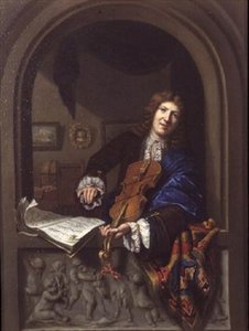 Retrato de un hombre tocando el violín