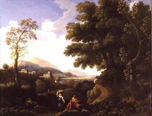 Paisaje clásico con figuras