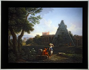 Conjunto de cuatro Cappricio; (3) Pirámide de Cestio (lienzo) de Jan Frans van (1662 1749) Bloemen