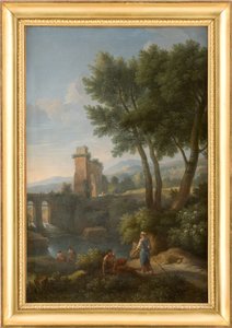 Paisaje en el puente de Jan Frans van Bloemen
