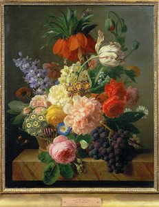 Flores y frutas ... (pintura sobre lienzo) de Jan Frans van Dael