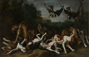 Pelea entre perros y lobos de Jan Fyt