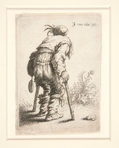 Una mendiga con dos muletas de Jan Georg van Vliet