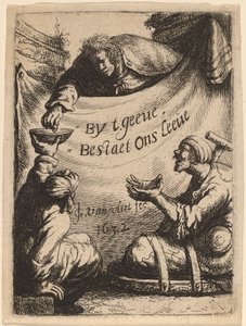 Página de título: Dos lisiados recibiendo limosnas, 1632 de Jan Georg van Vliet