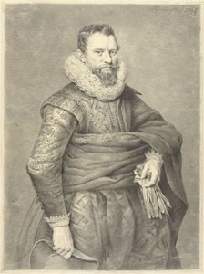 retrato, de, un, hombre, con, guantes, y, sombrero, en, mano, mirar hacia la derecha de Jan Gerard Waldorp