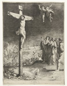 Cristo en la cruz con María y Juan afligidos de Jan Gerritsz. van Bronckhorst