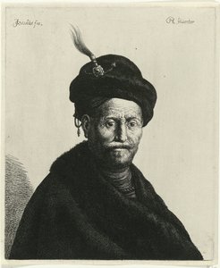 Busto de hombre con turbante Tronies después de Rembrandt (título de la serie)