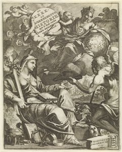 Alegoría de la Iglesia y la Historia Mundial Página de título de Willem Goeree, De kerklyke en Weereldlyke historien. 1729 La iglesia y la historia mundial uyt d