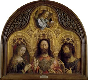 Cristo entre la Virgen María y San Juan Bautista de Jan Gossaert