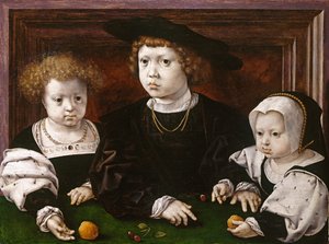 Los tres hijos de Cristián II de Dinamarca (Dorotea, Juan y Cristina