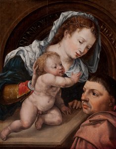 María con el Niño Jesús y el donante del cuadro de Jan Gossaert