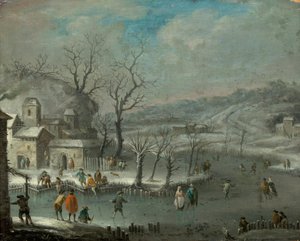 Paisaje invernal holandés de Jan Griffier
