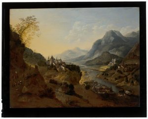 Paisaje fluvial de Jan Griffier