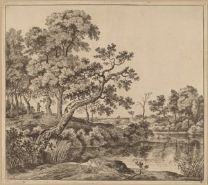 Paisaje con un Árbol Doblado de Jan Hackaert