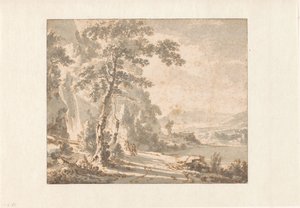 Paisaje con viajeros a pie de Jan Hackaert