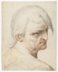 Cabeza de un hombre mirando por encima del hombro derecho, en tres cuartos hacia la derecha de Jan Harmensz. Muller