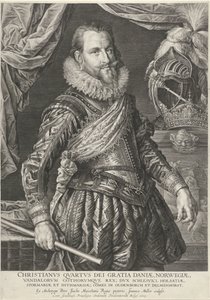 Retrato del rey Christian IV de Dinamarca y Noruega de Jan Harmensz. Muller