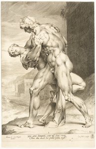El rapto de una mujer sabina, vista lateral de Jan Harmensz. Muller