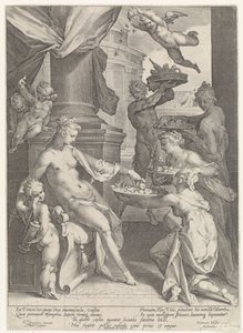 Venus honrada por las ninfas y un fauno de Jan Harmensz. Muller