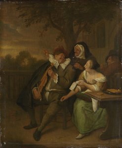 Hombre con un violín en mala compañía de Jan Havicksz. Steen (copy after)