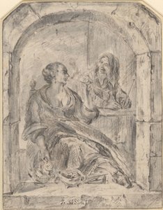 Mujer fumadora de pipa y un hombre con dos pipas de Jan Havicksz. Steen (possibly)