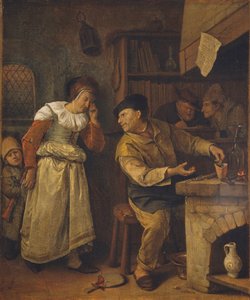 Un orfebre fundiendo las joyas de una mujer en presencia de un notario: El alquimista, c. 1668-70 (óleo sobre lienzo) de Jan Havicksz. Steen