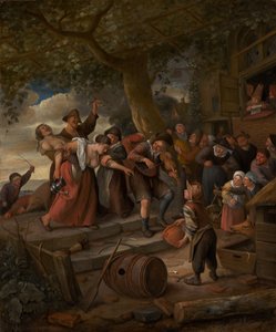 Un cerdo pertenece al corral, c.1673-5 de Jan Havicksz. Steen