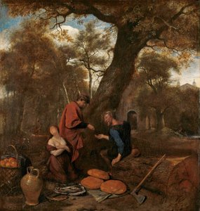 Erisictón vende a su hija Mestra de Jan Havicksz. Steen