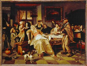 Fiesta de la tarta de la Noche de Reyes de Jan Havicksz. Steen