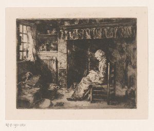 Mujer sentada en un interior de Jan Hendrik Scheltema