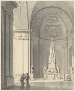 Gran salón abovedado con monumento funerario de Jan Hendrik Troost van Groenendoelen