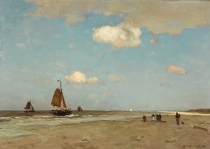 Escena de Playa de Jan Hendrik Weissenbruch
