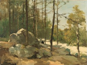 Claro del bosque cerca de Barbizon de Jan Hendrik Weissenbruch