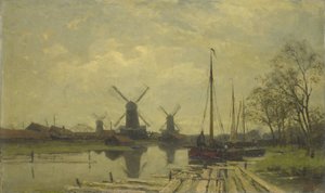 Vía fluvial cerca de los Baarsjes, Ámsterdam de Jan Hillebrand Wijsmuller
