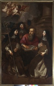 San Jerónimo con tres santos (pintura