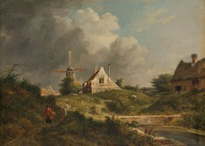 Vista de la muralla en ruinas de Ámsterdam en el lado de la ciudad entre Muiderpoort y Weesperpoort de Jan Hulswit