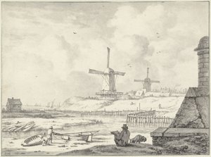 Dibujante en Hoogendijk, a las afueras de Haarlemmer Poort