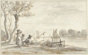 Escena fluvial de verano de Jan Hulswit