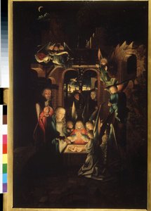"La nativite" (La natividad de Cristo (La noche santa)) Pintura de Jan Joest (vers 1460-1519) 16eme siecle Musee pouchkine, Moscou