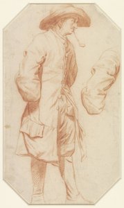 Estudio de hombre de pie y brazo derecho
