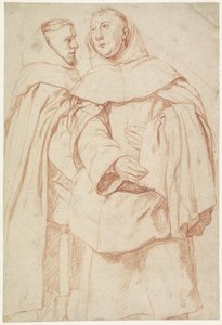 Dos monjes de pie