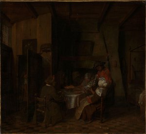 Una comida familiar en una cabaña campesina de Jan Josef Horemans the elder