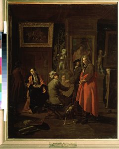 ""El estudio del pintor"" (El estudio del pintor) Pintura de Jan Joseph Horemans el Viejo (1682-1759) 1725-1730 Museo Pushkin de Moscú