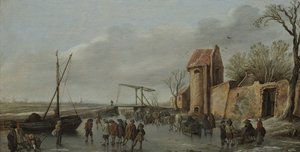 Una escena en el hielo, 1627 de Jan Josefsz Goyen van