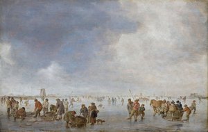 Escena de invierno en el hielo de Jan Josefsz Goyen van