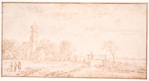 Iglesia del pueblo en Lisse de Jan Josefsz van Goyen