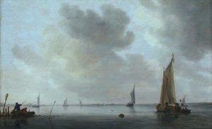 Barcos de pesca en un estuario de Jan Josephsz van Goyen