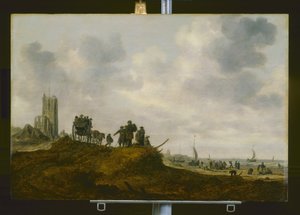 The Old Church At Egmond Aan Zee (óleo sobre madera) de Jan Josephsz van Goyen
