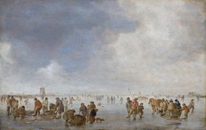 Escena de invierno en el hielo de Jan Josephsz van Goyen