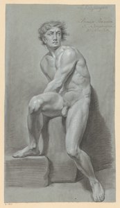 Desnudo masculino sentado, visto de frente (1er premio 1791)